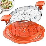 Chicken Shredder Large Chicken Breast Shredder Tool Twist with Brush&Fork, Visible Meat Shredder Machine, Anti-Slip Strip, Ergonomic Handle, BPA Free, Suitable for Pork Beef Chicken(Orange)