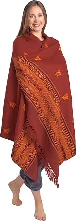 Om Shanti Crafts Exotic Vegan Meditation Shawl - Large Unisex Prayer Wrap, Oversize Scarf & Versatile Indian Style Blanket