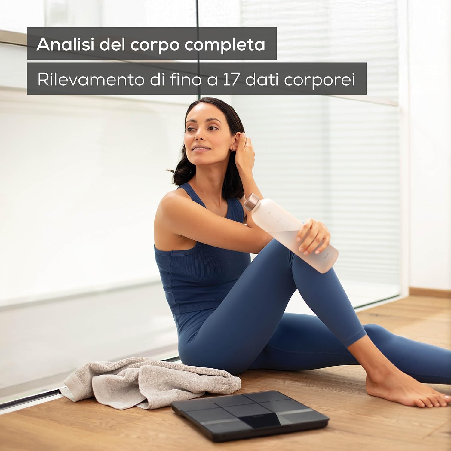 Beurer BF 450 bilancia pesapersone con connessione app tramite Bluetooth, bilancia impedenziometrica digitale con 17 valori di misurazione, struttura piastrellata opaca, 8 memorie utente, 180 kg