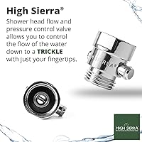 Vista 2 de High Sierra® - Válvula de pausa y control de presión del cabezal de ducha - Metal sólido - Válvula de botón que controla fácilmente el flujo de agua