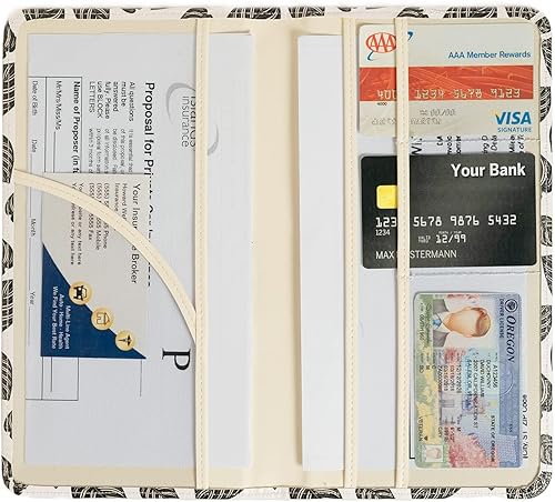 Miniatura 14 de Tarjetero de registro y seguro de automóvil, soporte para documentos de automóvil, soporte de seguro y registro con cierre magnético, organizador