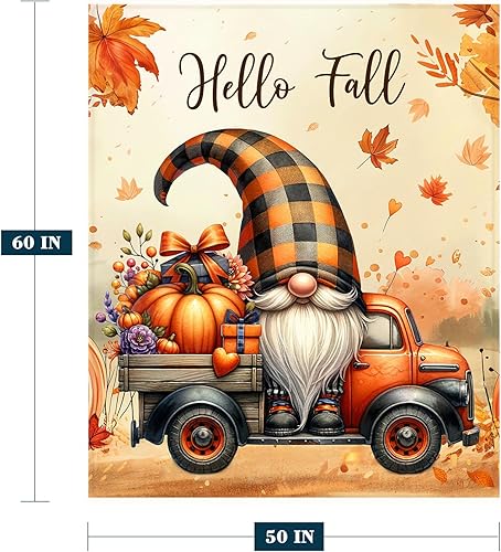 Miniatura 139 de YeeJu Manta decorativa de otoño, color naranja, Acción de Gracias, otoño, lindas calabazas, manta para sofá, cama, sala de estar, suave, acogedora