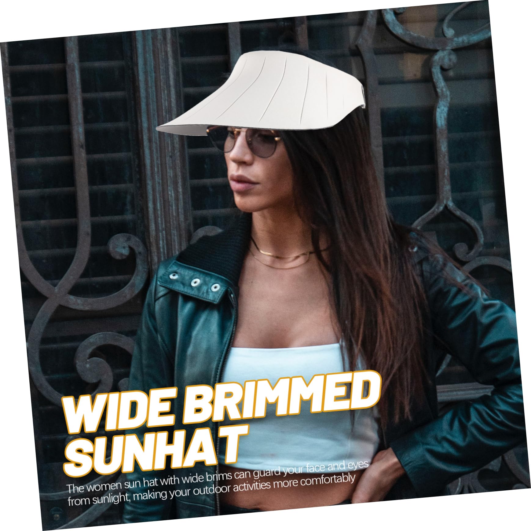 BESPORTBLE Chapeau Anti UV chapkas Femme Bonnet Creme Solaire Chapeau de Camionneur Haut de Forme Vide de Plage à Large Bord visières de Plage pour Femmes Nylon Blanche