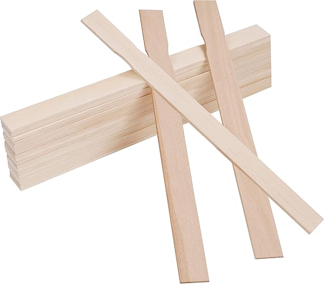 BELLE VOUS Wood Paint Stir Sticks (25 Pack) - 30 x 2.4cm/11.81 x 0.94 Inches - Paint, Silicone & Resin Mixing Stirrers - Library Markers, Wedding Fan Handles, Home/Garden Art & Craft Project Paddles