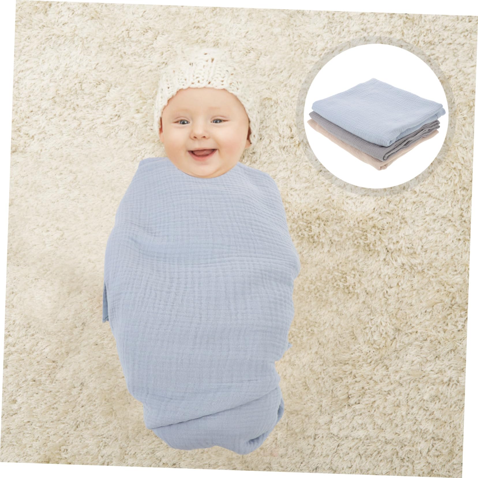 3 Pezzi Coperta Ragazzo Ragazza in Mussola Unisex Morbida e Traspirante per Avvolgimento e Riposo Pannolini per Ragazzo Ragazza Protettivi e Delicati