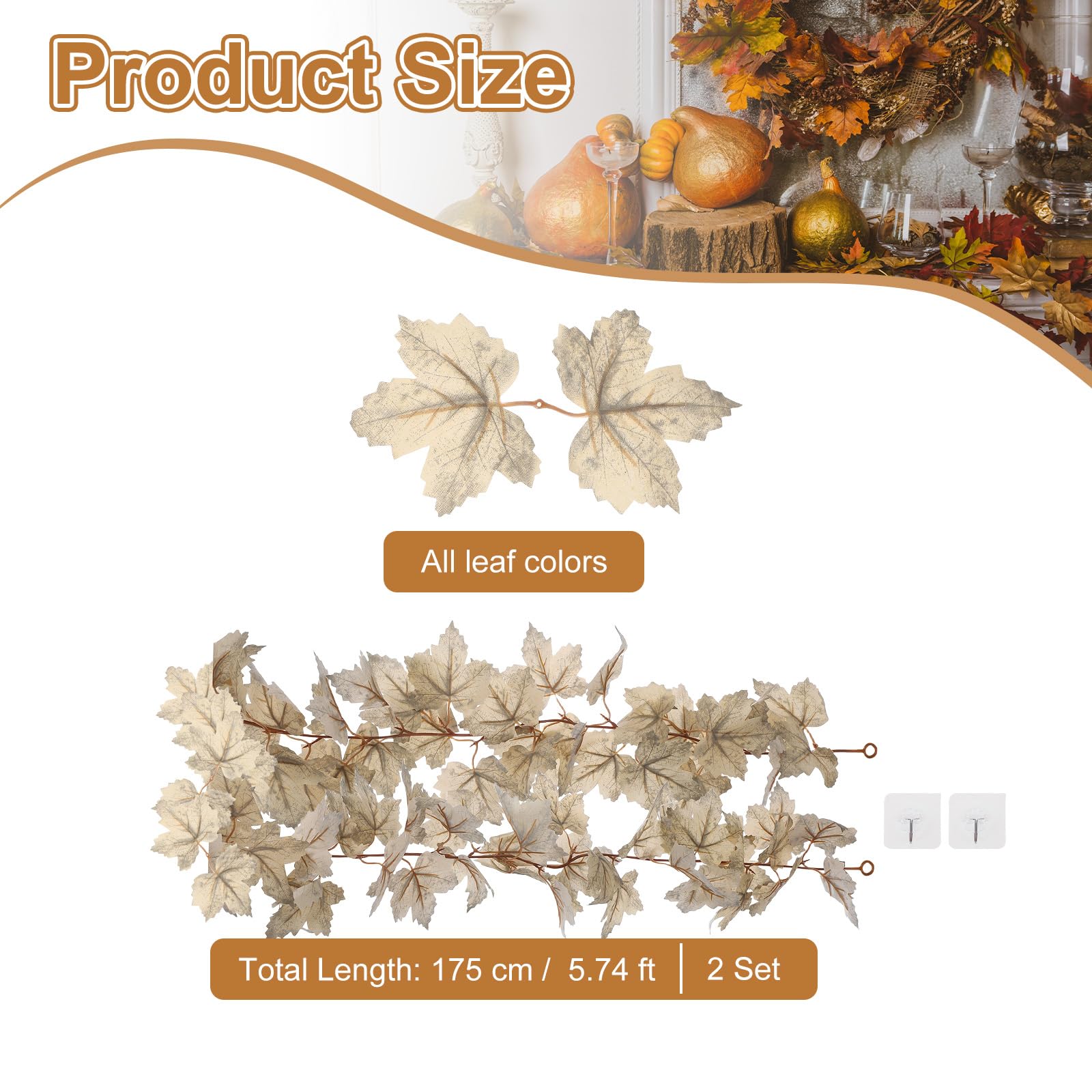 PATIKIL Fall Garland 5.7Ft/Piece - Image 2