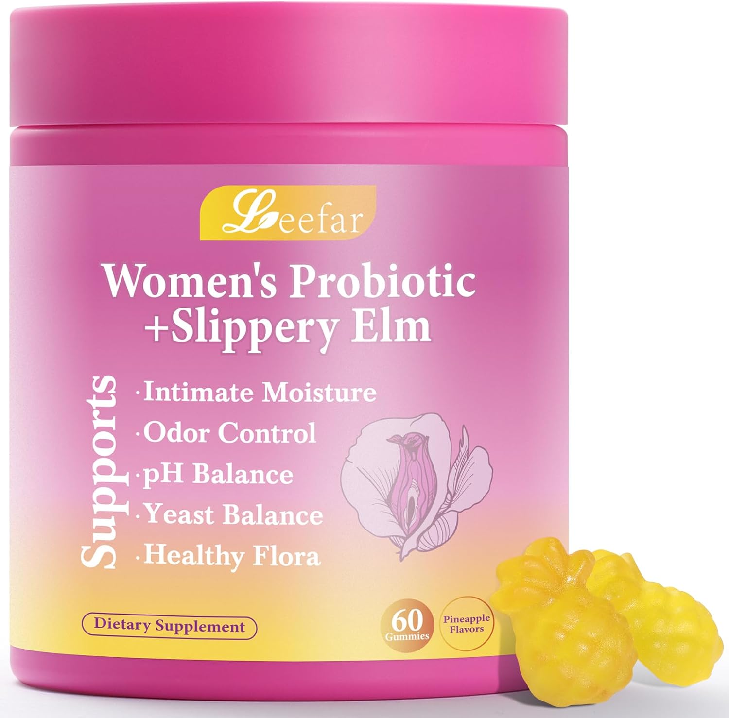 Her Juicy Feminine Probiotics Gummies with Slippery Elm Supports pH Balance Gut Health & Immune System Promote Vaginal Health for Women 60 Pineapple Gummies Her Juicy Feminine Probiotics Gummies with Slippery Elm Supports pH Balance Gut Health & Immune System Promote Vaginal Health for Women 60 Pineapple Gummies