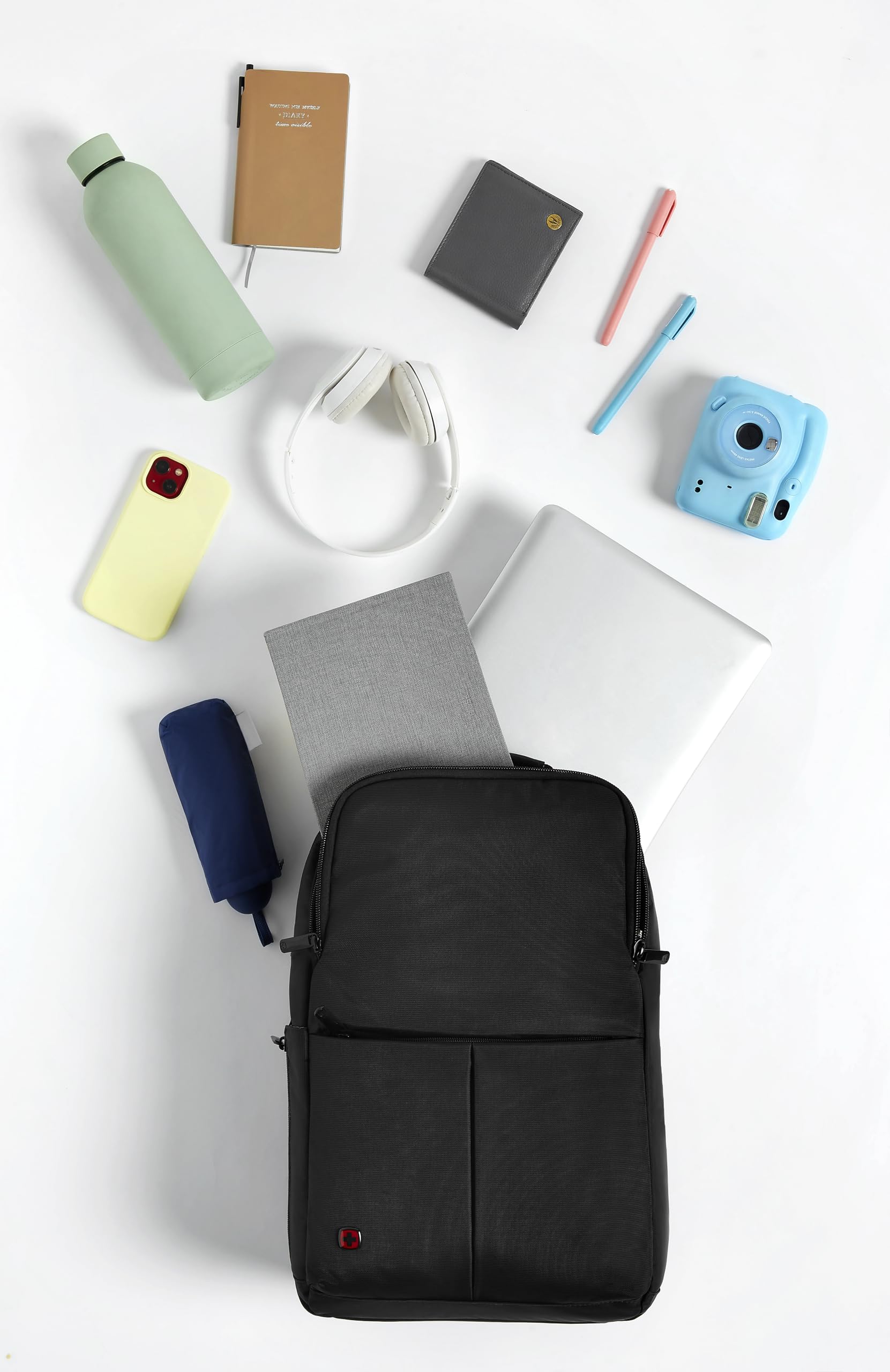 WENGER Zaino Porta PC Reload 14 con Tasca per Tablet, Notebook 14”, Tablet 10”, Scomparti, 11 l, Uomo Donna, Ufficio Viaggi di Lavoro Università, Nero, 601068