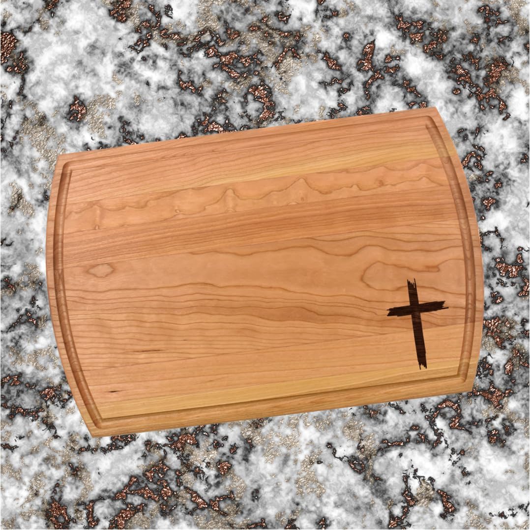 Christian Cross Cutting Board | Christianity Charcuterie Board | Gift Custom Serving Tray | Personalized Gift | Wedding Anniversary | Grill Cook Out Party Tray | Housewarming Closing Gift