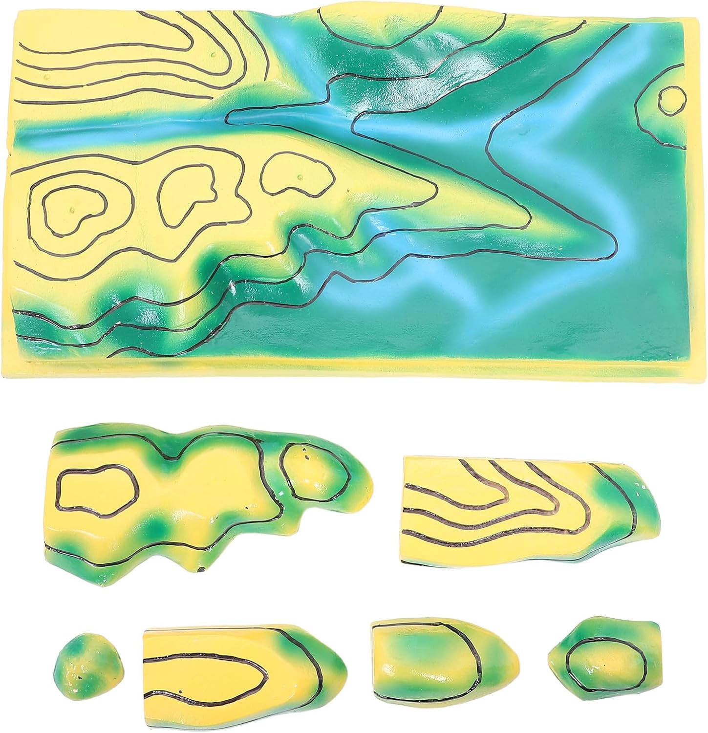 Terrain Contours Line Map: Plastic Contour Topographic Model for Students - Geography Teaching Supplies for Science Class Homeschool Education Classroom Demonstration