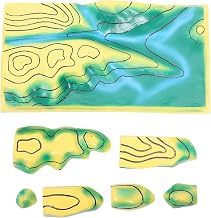 SUPVOX Geography Contours Line Map: Landform Demonstration Tool Teaching Terrain Model - Hands-On Contour Map for Students Science Class Homeschool Classroom Learning