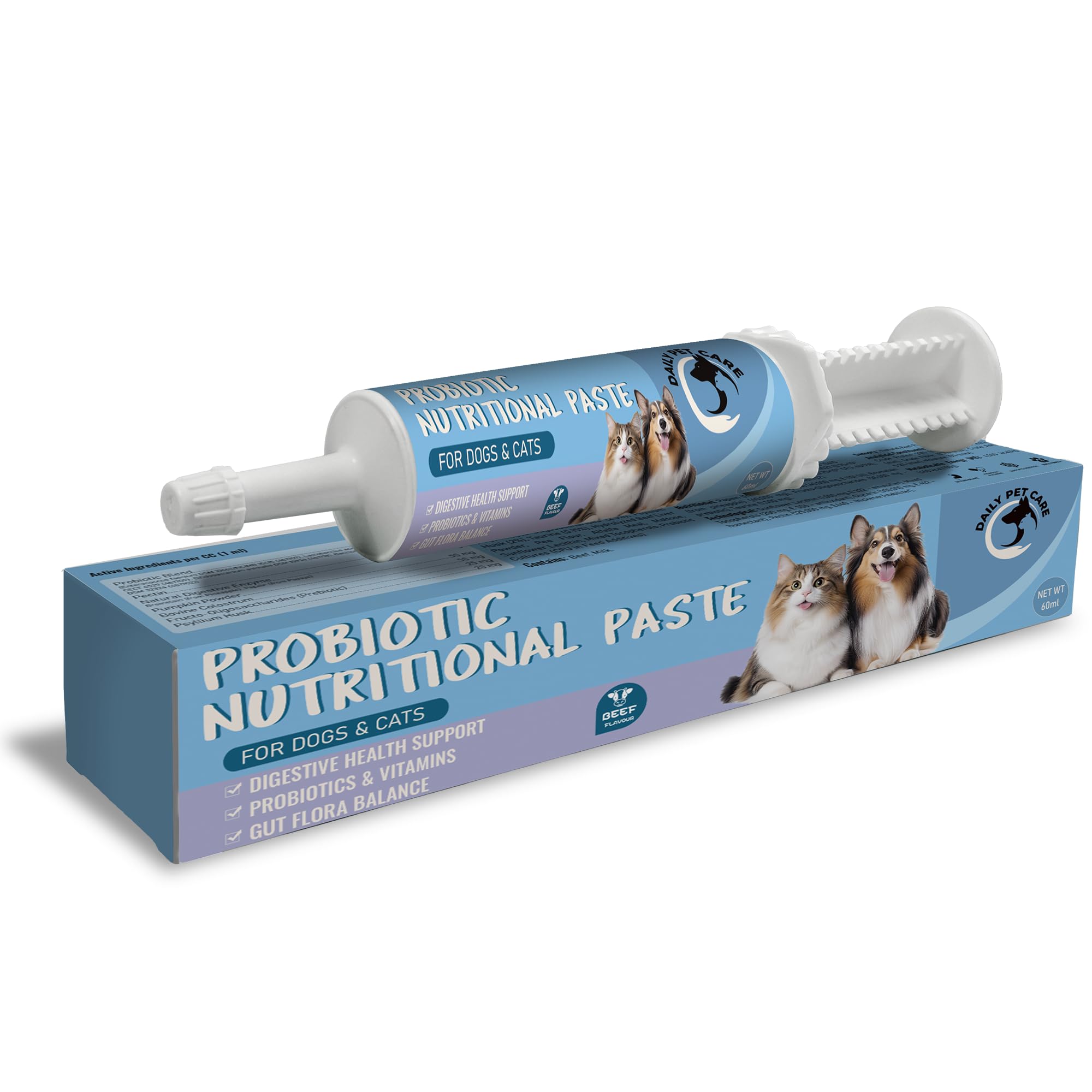 Probiotic & Prebiotic Paste for Dogs & Cats – Digestive Support, Firm Stools, Gut Soothing Formula with Enzymes, Fibre, Colostrum – Fast Relief for Loose Stool (30 ml)