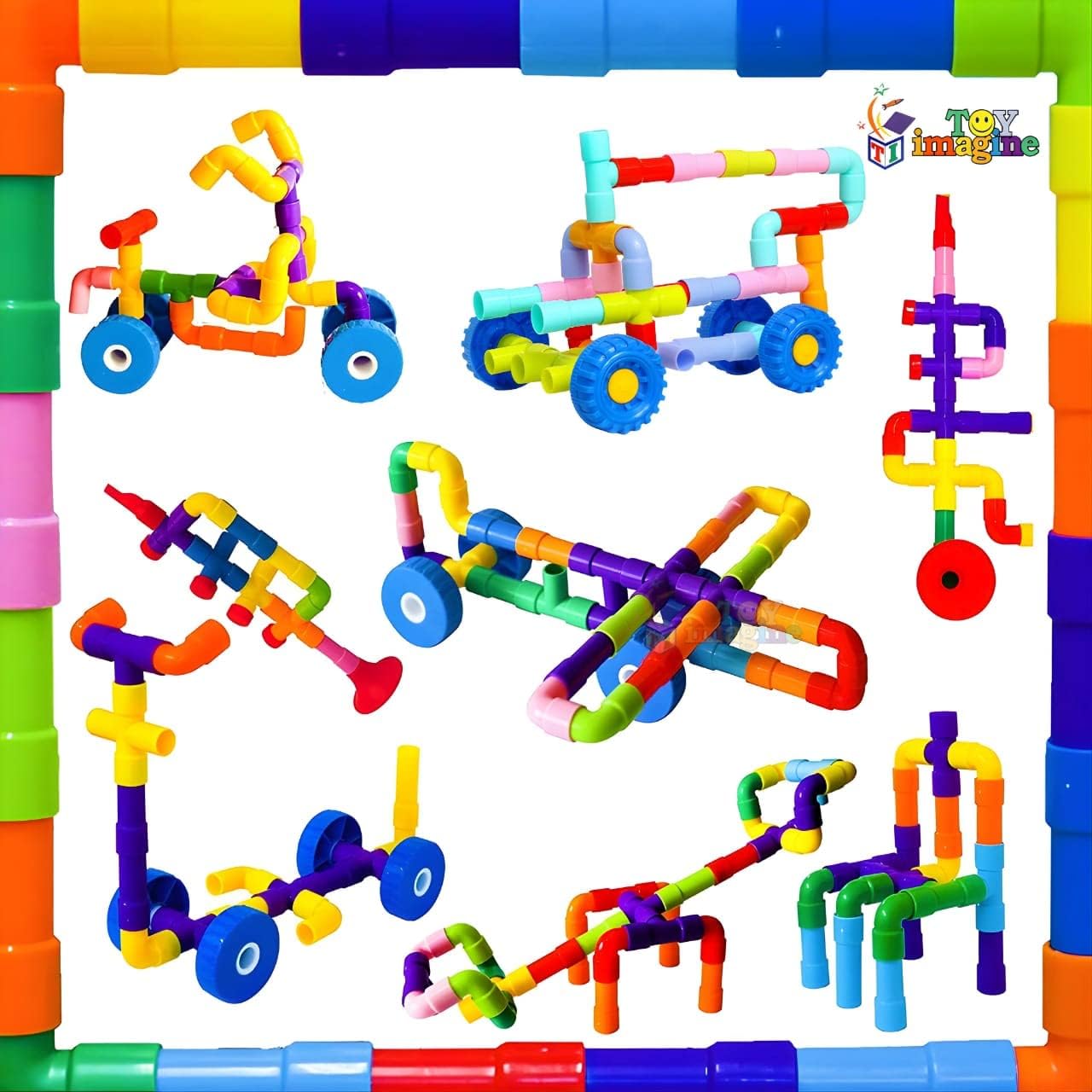 Nizomi Stem Building Blocks Toy,50 Pieces Creative Pipe Tube Sensory Toys,Construction Set Motor Skills Endless Design Educational Learning Toys for Kids Aged 3+ (B0DD4FYTRN) Amazon Price History, Amazon Price Tracker