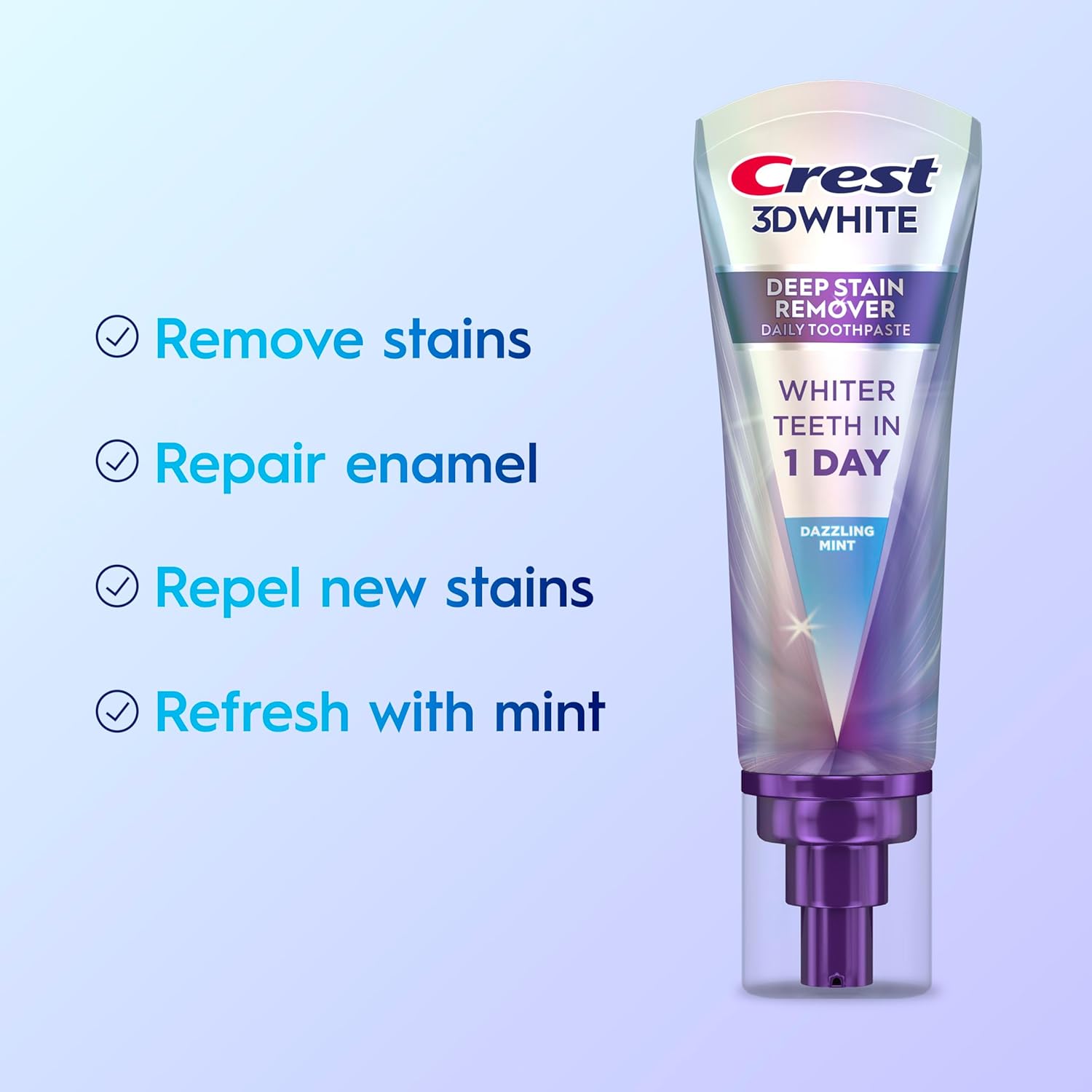 crest 3dwhite brilliance deep stain remover dazzling mint toothpaste - 3.1oz