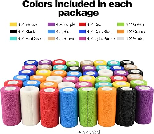 Miniatura 9 de 12244872 vendajes autoadhesivos, 1234 pulgadas, 5 yardas, multicolorcolor de piel (4 pulgadas, paquete de 12 multicolor)