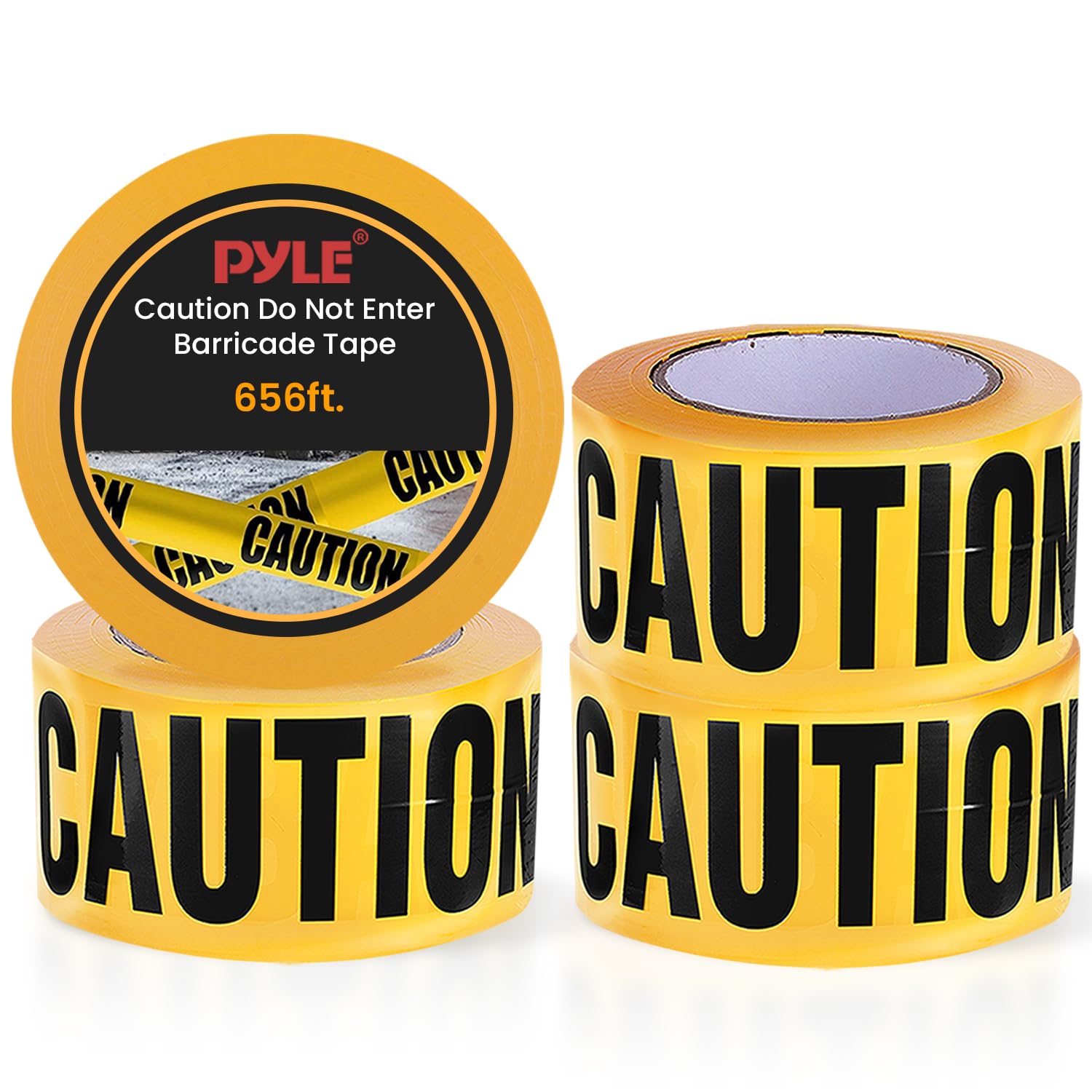 Pyle 12 Pieces Safety Yellow Caution Do Not Enter Tape Set - 200 Meters Long Tape Roll Suitable for a Wide Range of Applications, Including Roadworks, Events, and Hazardous Areas — Amazon image 10