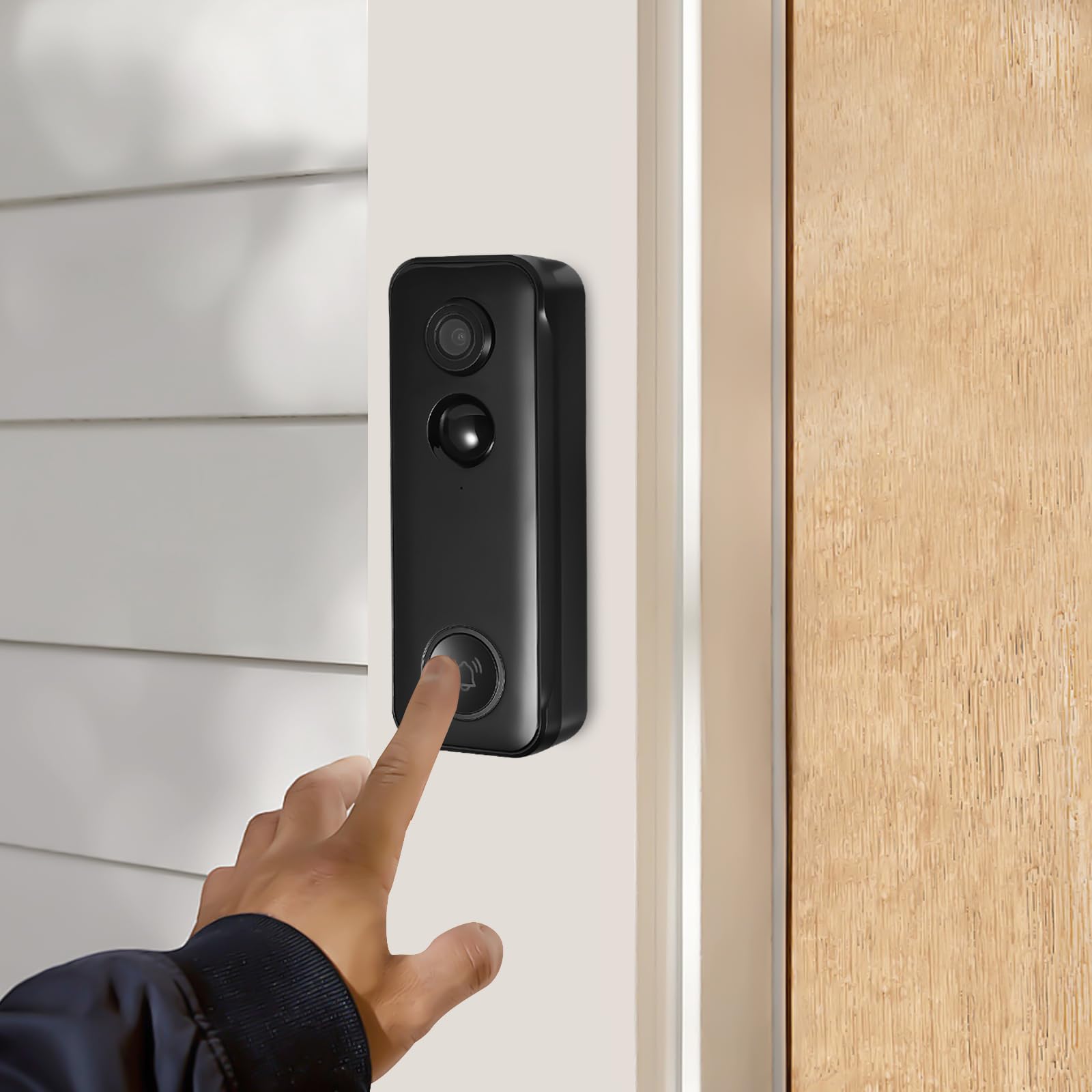 Timbre de puerta inteligente con cámara gran angular de 3 MP, 110°, volumen ajustable y varios tonos de llamada, compatible con memoria SD y nube, WiFi, 5200 mAh, resistente al agua