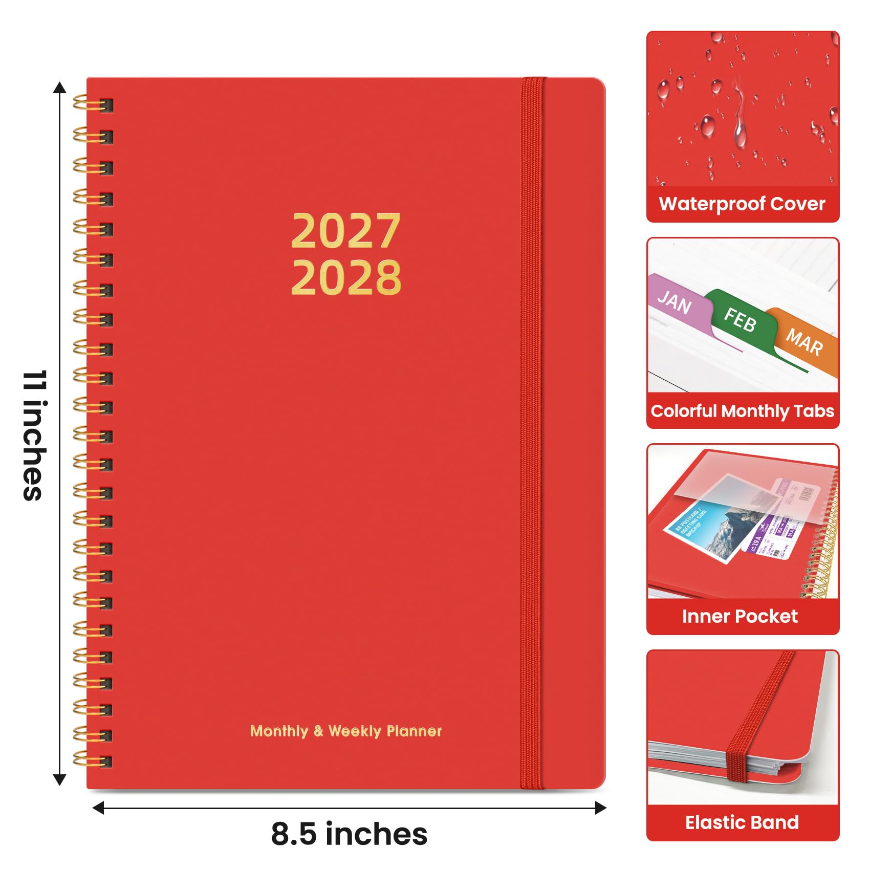 Taja Planificateur de janvier 2027 à juin 2028, 18 mois, mensuel et