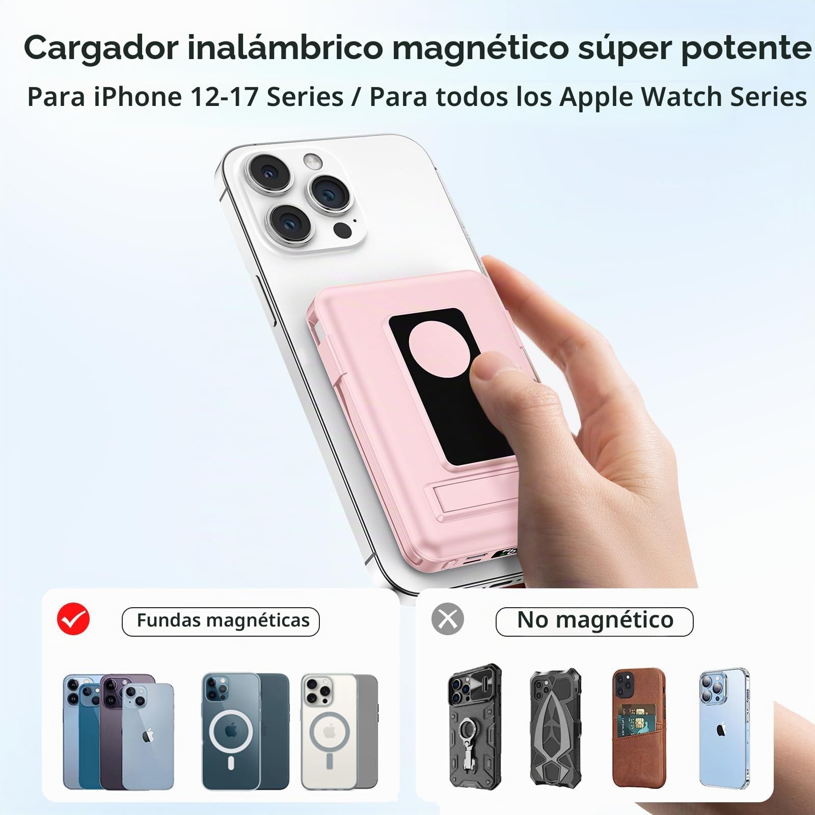 para Magsafe Power Bank, 10000mAh Magnético Bateria Externa Carga Rapida, Inalámbrico Bateria Portátil Powerbank con USB-C y Pantalla LED para iPhone 17/16/15/14/13/12 et Apple Watch Series