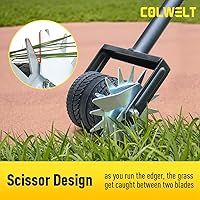 Vista 5 de Colwelt Rueda bordeadora rotativa de césped de 59 pulgadas, herramienta manual de bordeado de césped con rueda con rueda de goma extra ancha