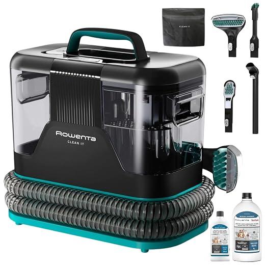 Rowenta Clean It Upholstery Vacuum Cleaner + 2 Bottles of Pet Cleaning Solution (250 ml + 1 L), Quick Clean Spills and Stains, Pet Dirt, 750W Power, IN5020F0MAN