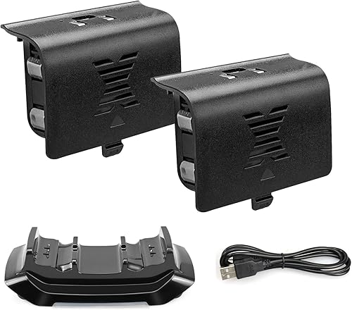 Rii Xbox one Controller Charger with 2 Rechargeable Battery 800mAh Dual Charging Dock Station for Xbox OneOne SOne XElite Controller