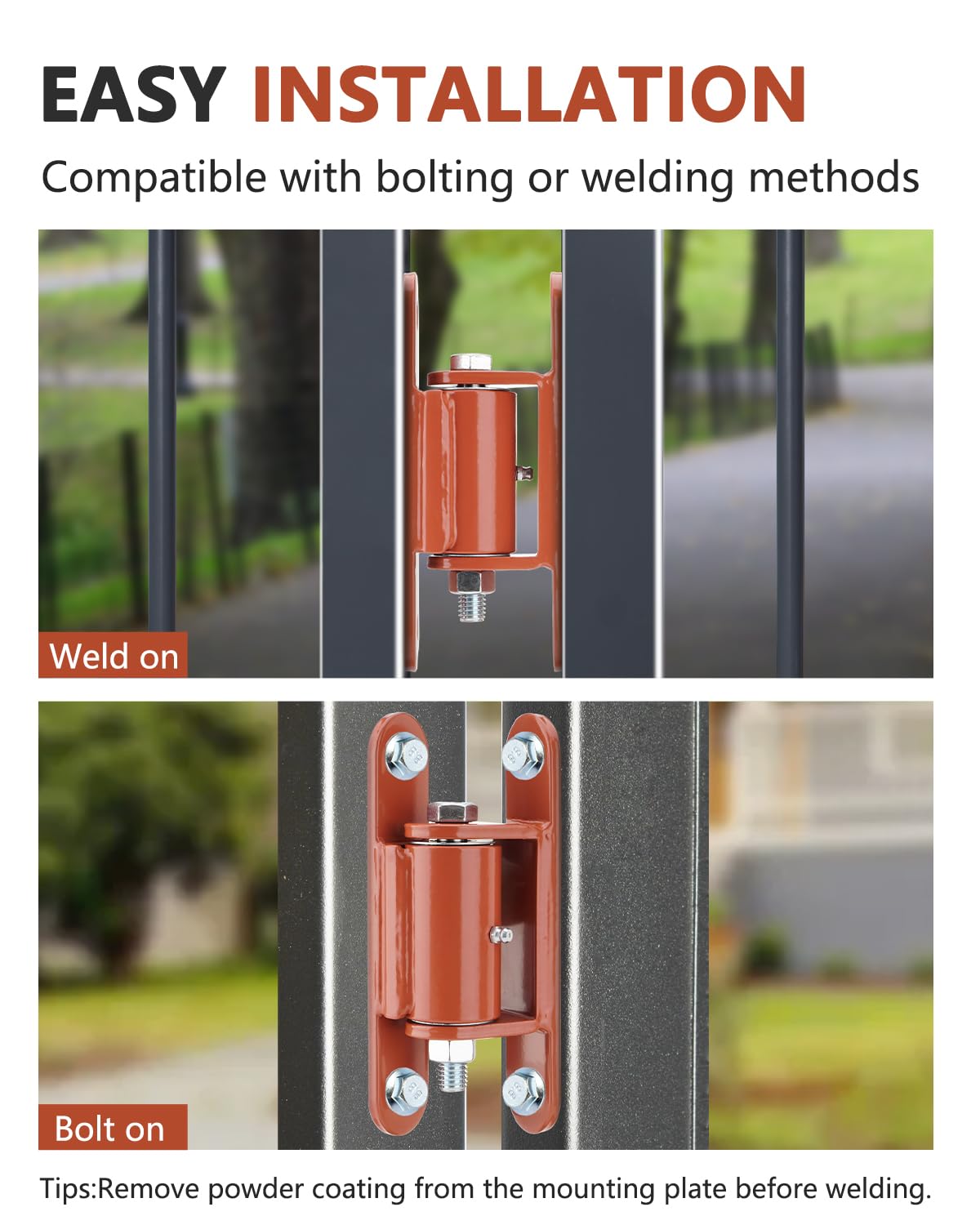 SPARKWHIZ Bisagra de puerta resistente, bisagra de perno de 7 pulgadas, bisagras soldables para puerta, paquete de 2