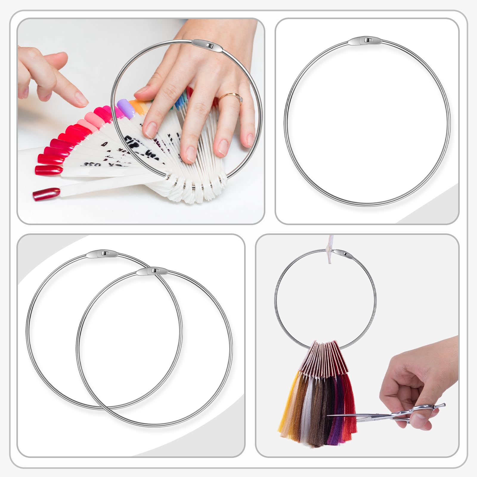 Paquete de 24 anillos de metal grandes de 15 cm