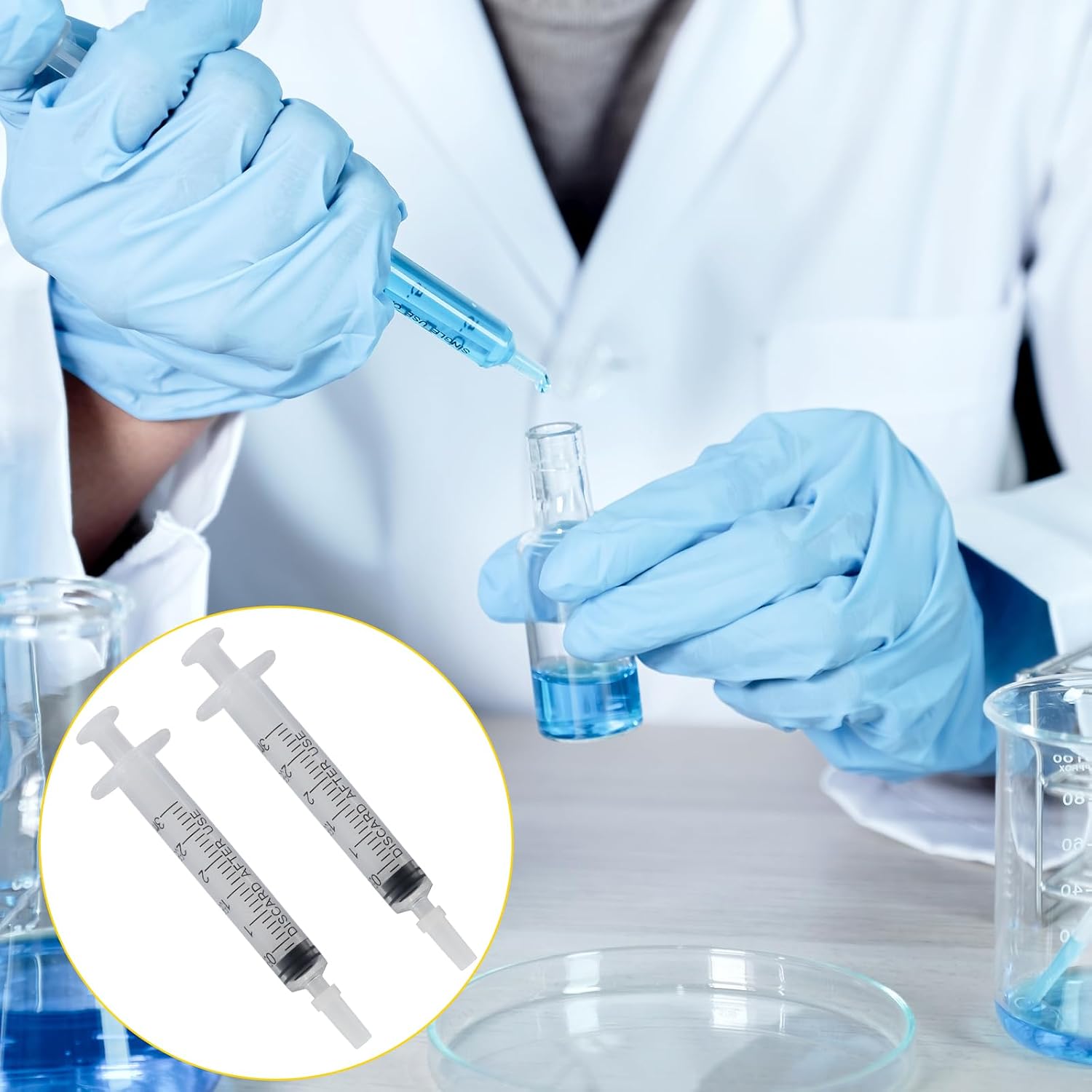 3ml Syringes Without Needle 20 Pack, Plastic with Cap