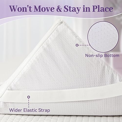 Miniatura 6 de SINWEEK Cubrecolchón de espuma viscoelástica de gel de 2 pulgadas, tamaño King, almohadilla ventilada de alta densidad para dolor de espalda,