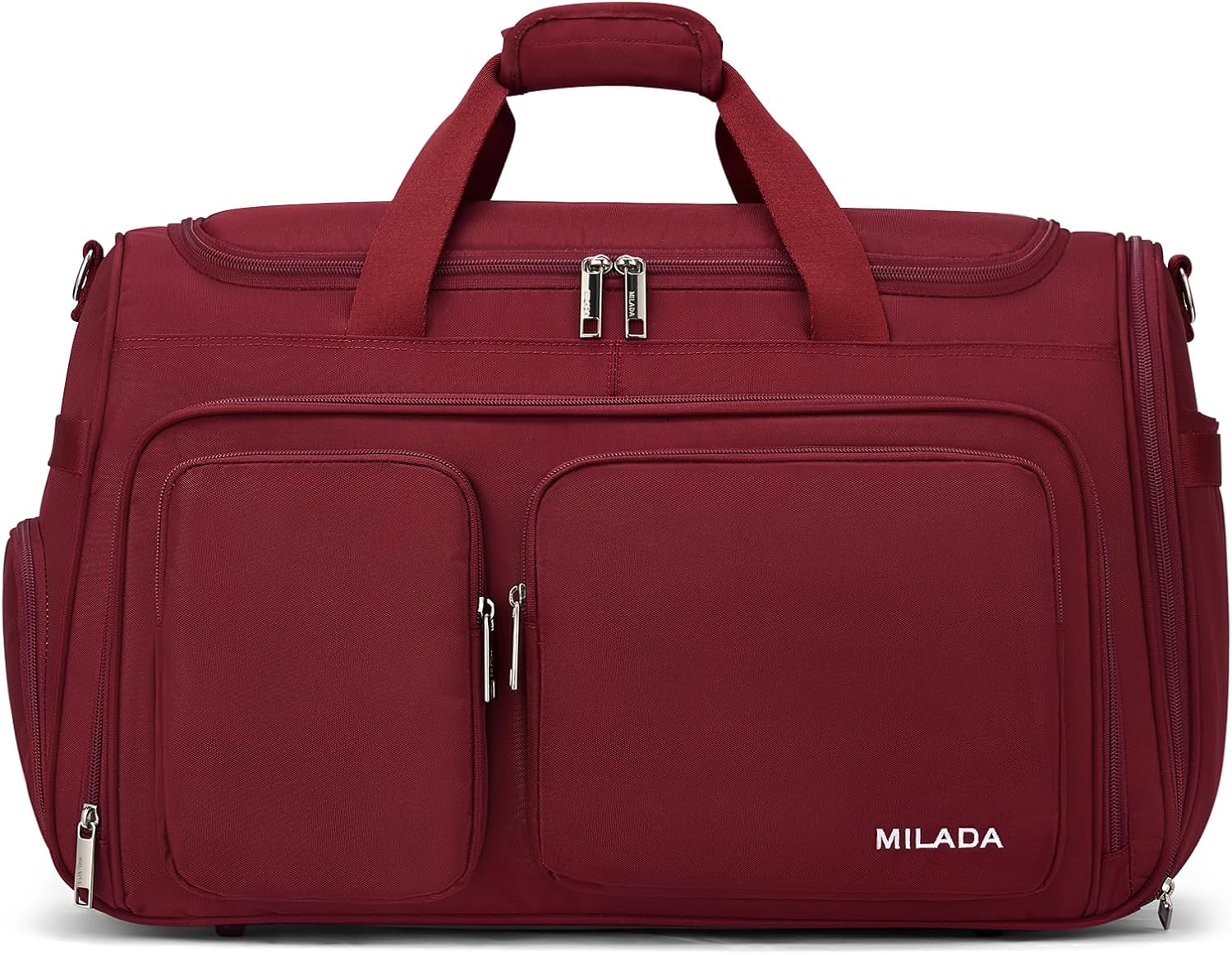 MILADA Carry On Luggage Bags for Travel Lightweight Personal Item Travel Bag Foldable Large Duffle Bag for Travel Tote Overnight Bags for Women Mens Weekender Bags, Burgundy