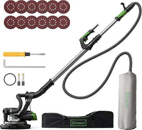 Ponceuse Girafe, Ginour Ponceuse Murale 1000-1800RPM 750W, 7 Vitesses Réglables,