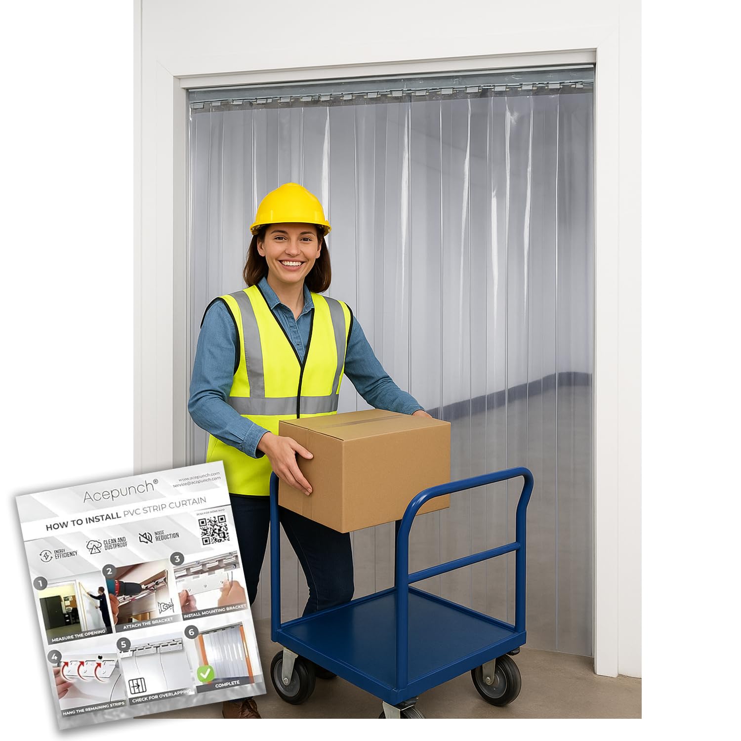 Tenda a Strisce in PVC Trasparente 152x244 cm Tenda Industriale Impermeabile e Resistente per Celle Frigorifere, Magazzini, Garage e Porte Commerciali Facile da Installare