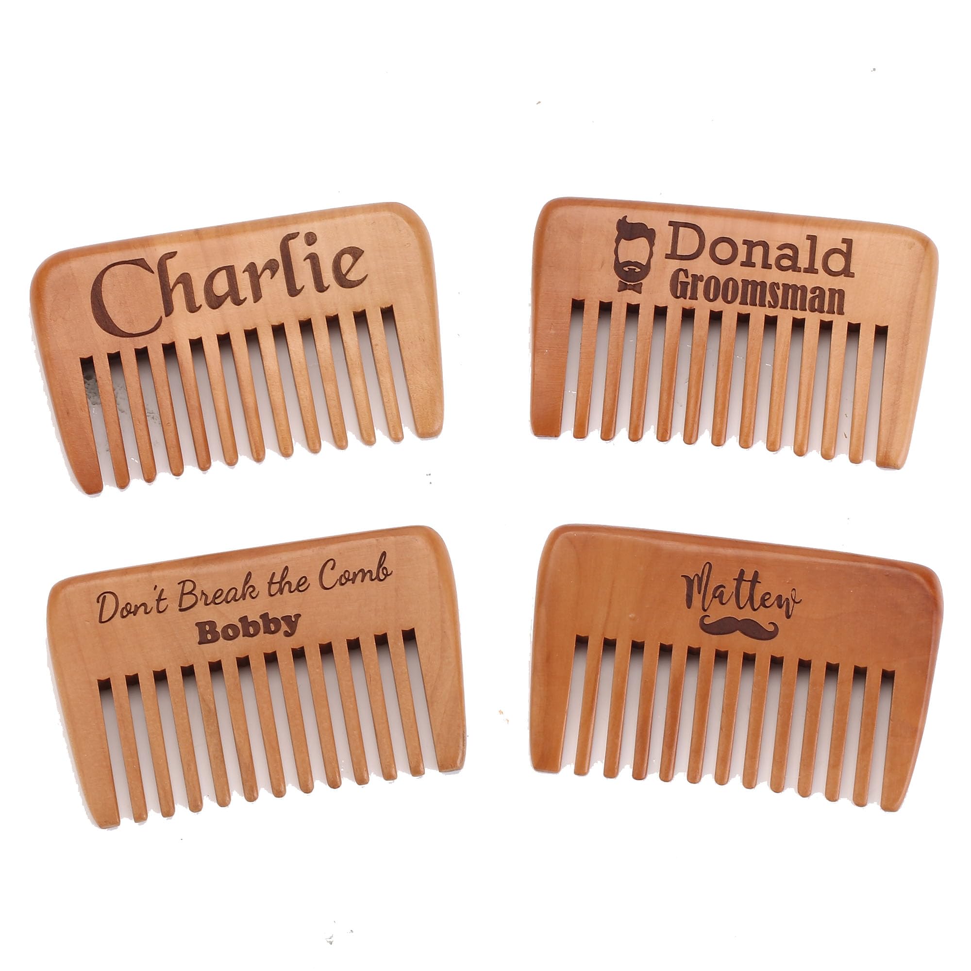 Personalized Beard Comb for Men, Engraved Walnut Wood Beard Comb, Groomsmen Gifts, Gift for Dad, Gift for Hushand