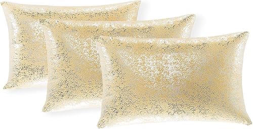 Miniatura 1 de Xinrjojo Paquete de 3 fundas de almohada cuadradas decorativas de color sólido suave y brillante juego de fundas de cojín para sala de estarsofá 18