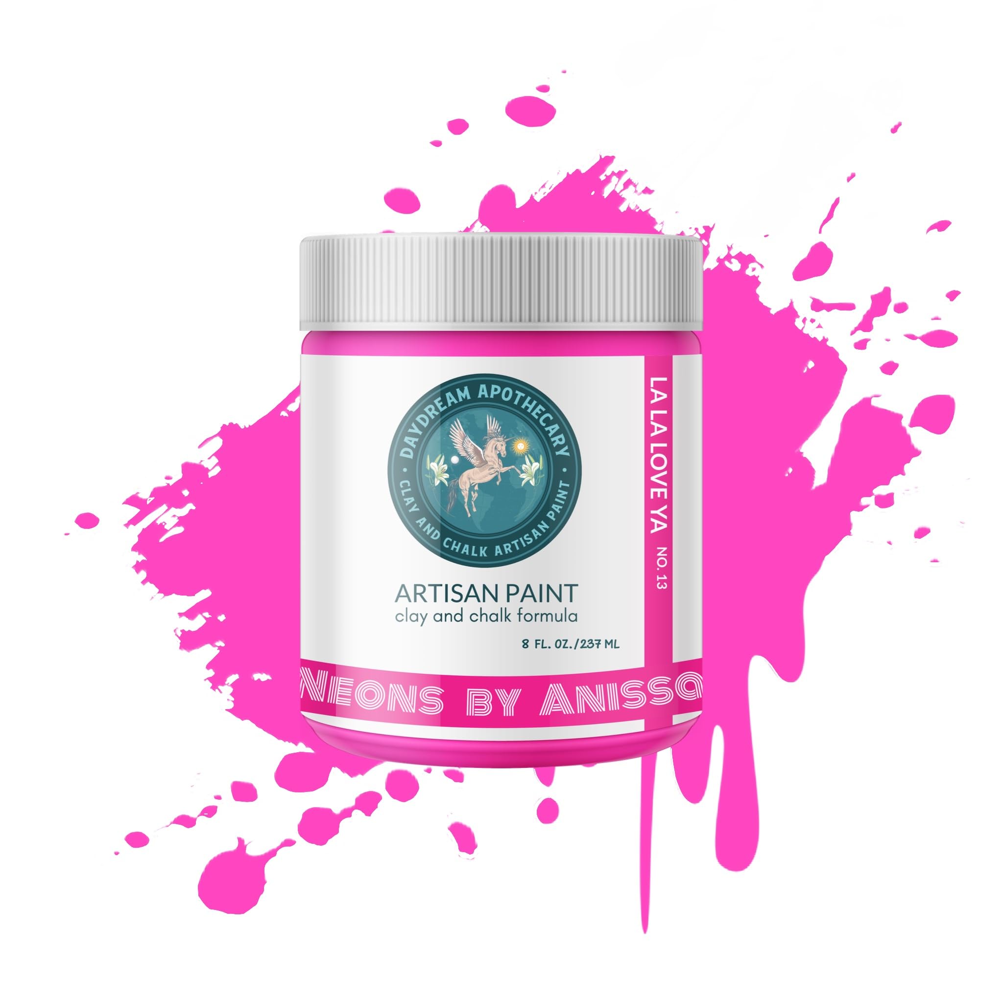 Daydream Apothecary Premium Chalk Style Paint for Furniture, Home Décor, Wood, DIY Interior Projects, Quick Dry, No Prep or Prime Needed, Matte Hot Pink - 8oz