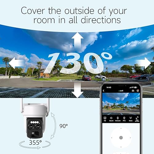 Miniatura 3 de Cámara de seguridad solar 2K inalámbrica para exteriores, zoom híbrido de 10X, cámaras PTZ de 360 para seguridad del hogar con panel solar de 6 W,
