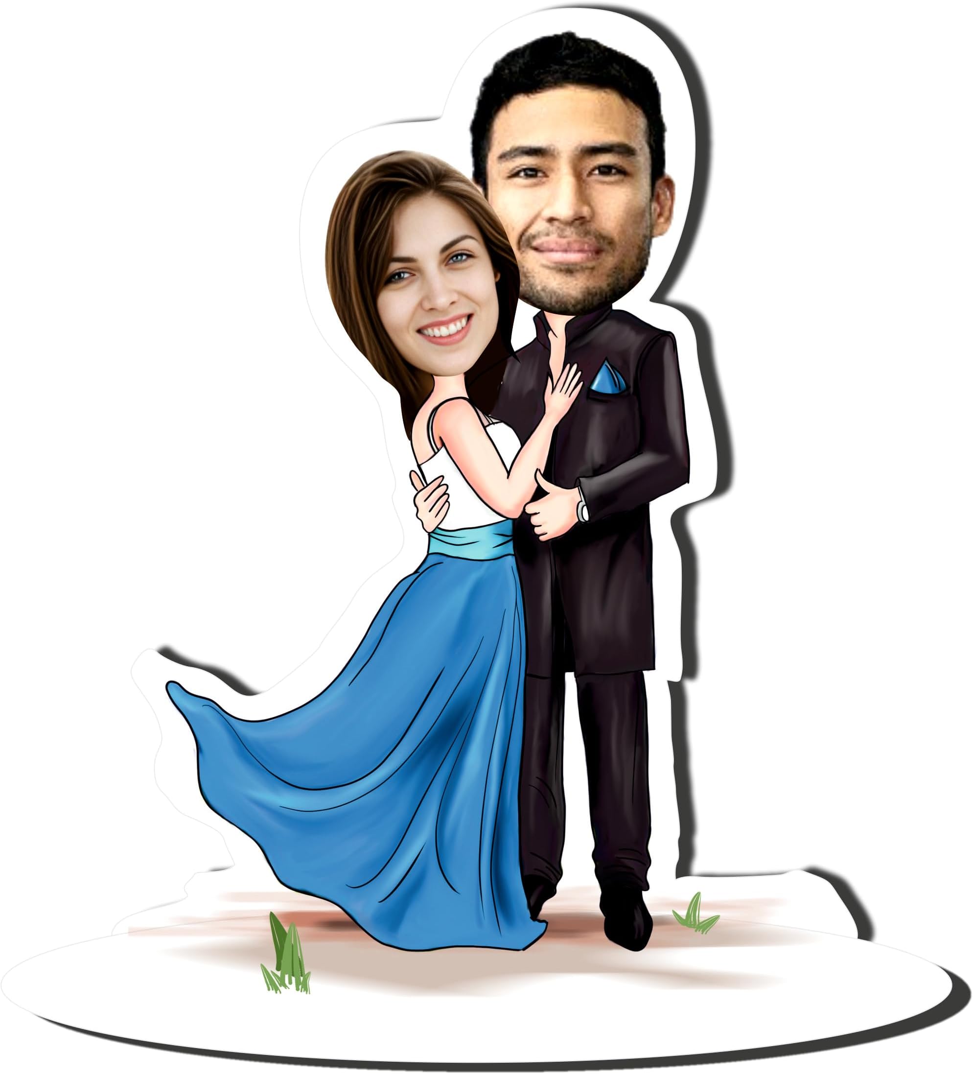 DON'T JUDGE ME Customize Gifts | Personalized Caricature with Your Changing face | Best Gift For Couple (COUPLE -5)