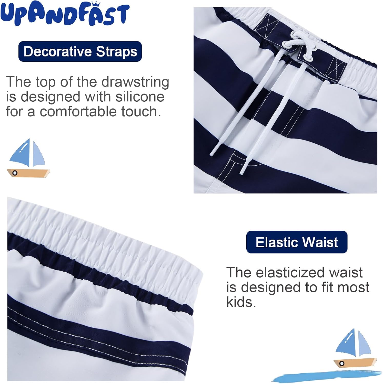 Boys Swim Trunks with UPF 50+ Sun Protection Toddler Boy Swim Shorts Swimwear Quick Dry Bathing Suit with Pocket 4-14 Years