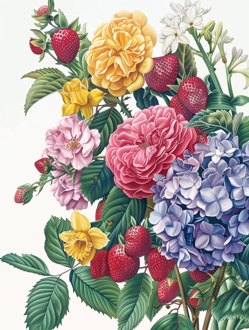 RKFLGEW 14CT Pre Printed Cross Stitch Kits Watercolor Flowers Cross-Stitch Kits for Beginner Or Adults,DIY Easy Counted Needlework Embroidery Set Home Decoration 40x50cm