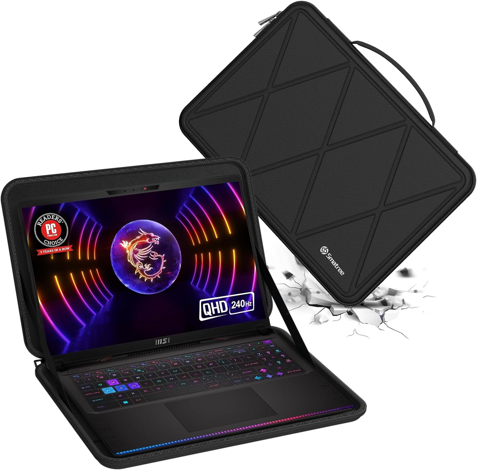Smatree Hard Eva Protective Sleeve Case Compatible with 17 inch MSI Raider GE78 HX, for 17 inch MSI Raider GE78 HX 14V/13V, for 17 inch MSI Vector 17 HX A14V/A13V Gaming Laptop Notebook Bag (X8327)