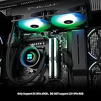 Vista 6 de Thermalright Frozen Notte 240 Black ARGB V2 Water Cooling CPU Cooler,240Black CPU Cooler Specifications, Double PWM Fans, S-FDB Bearings, Suitable