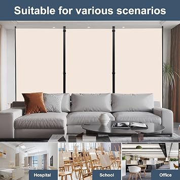 Room Divider 6ft Room Dividers and Folding Privacy Screens, 3 Panel Partition Room Divider Fabric Panel, Indoor Wall Divider for Room Separation Freestanding Space Separators for Bedroom Office Studio