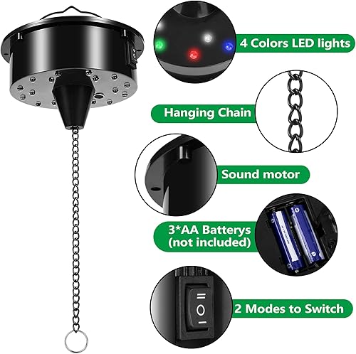 Miniatura 3 de Motor eléctrico de bola de espejo giratorio de 3 RPM con luz LED para banquetes de discoteca de 6, 8 y 12 pulgadas, decoración de fiestas
