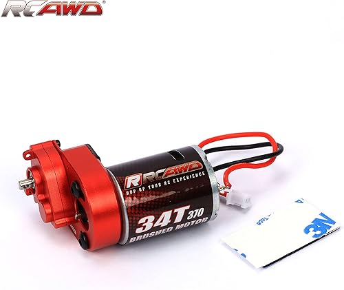 Miniatura 7 de RCAWD Cepillo de carbono mejorado 34T (vuelta) motor cepillado de tamaño 370 y carcasa de engranajes centrales de aleación, transmisión ensamblada
