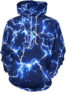 Unisex Novelty Hoodies Cool Lightning Graphic Hoody Fleece Pullover Hooded Sweatshirts