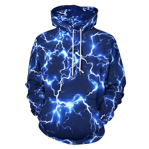 Unisex New Men's Novelty Hoodies Cool Lightning Graphic Hoody Fleece