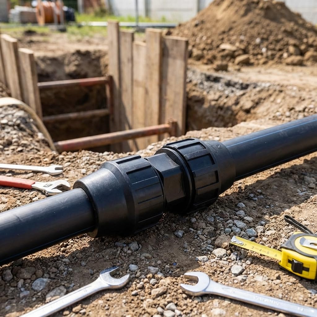 Suinga Confezione da 4 tubi in polietilene ridotto, 75 mm – 63 mm, prodotto con certificato AENOR utilizzato per unire tubi PE da 75 a 63 mm, uso idraulico, irrigazione e cantiere, nero