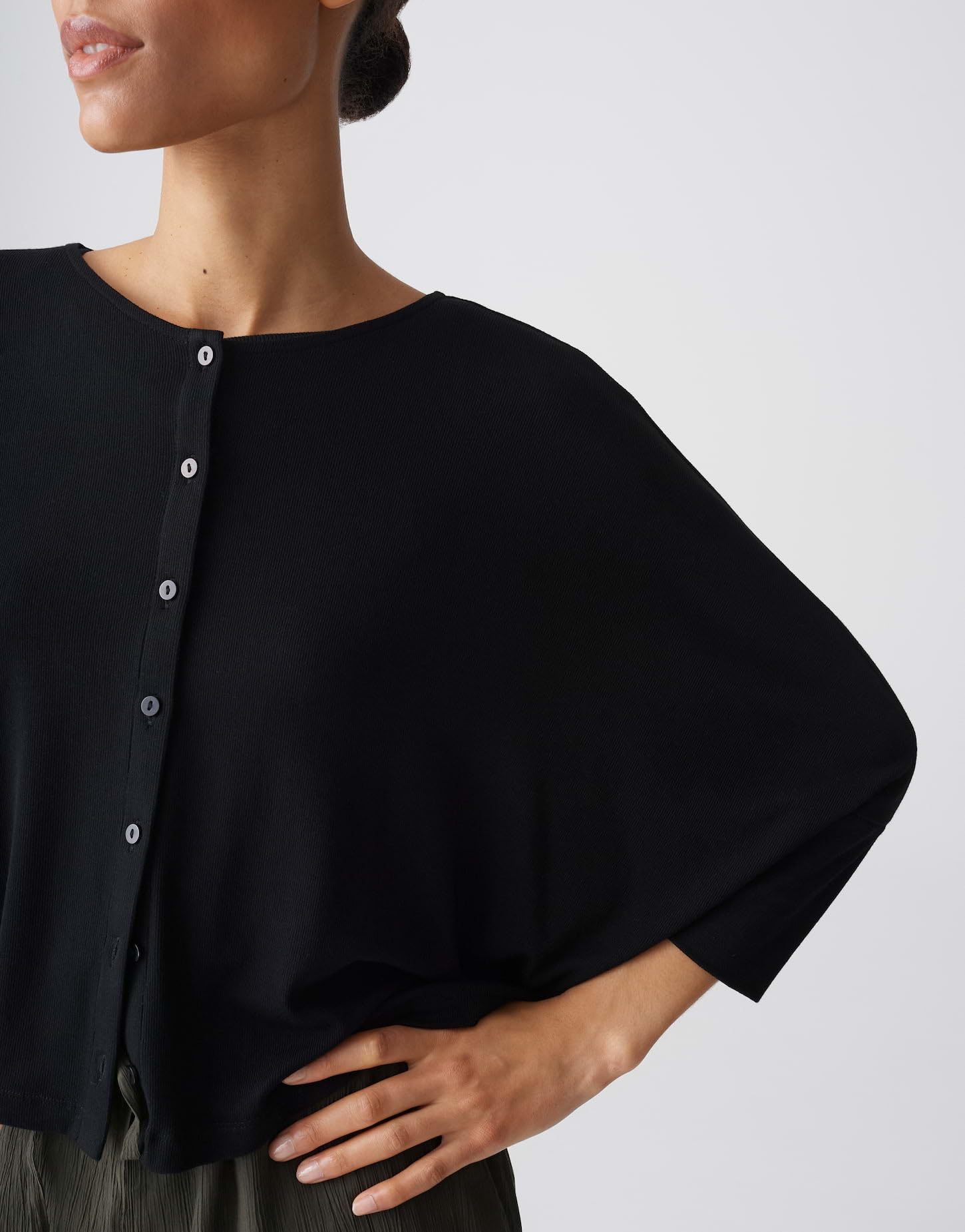 OPUS Damen Dreiviertelarmshirt | Weiche Shirtjacke aus ECOVERO™ Viskosemix Loose Fit
