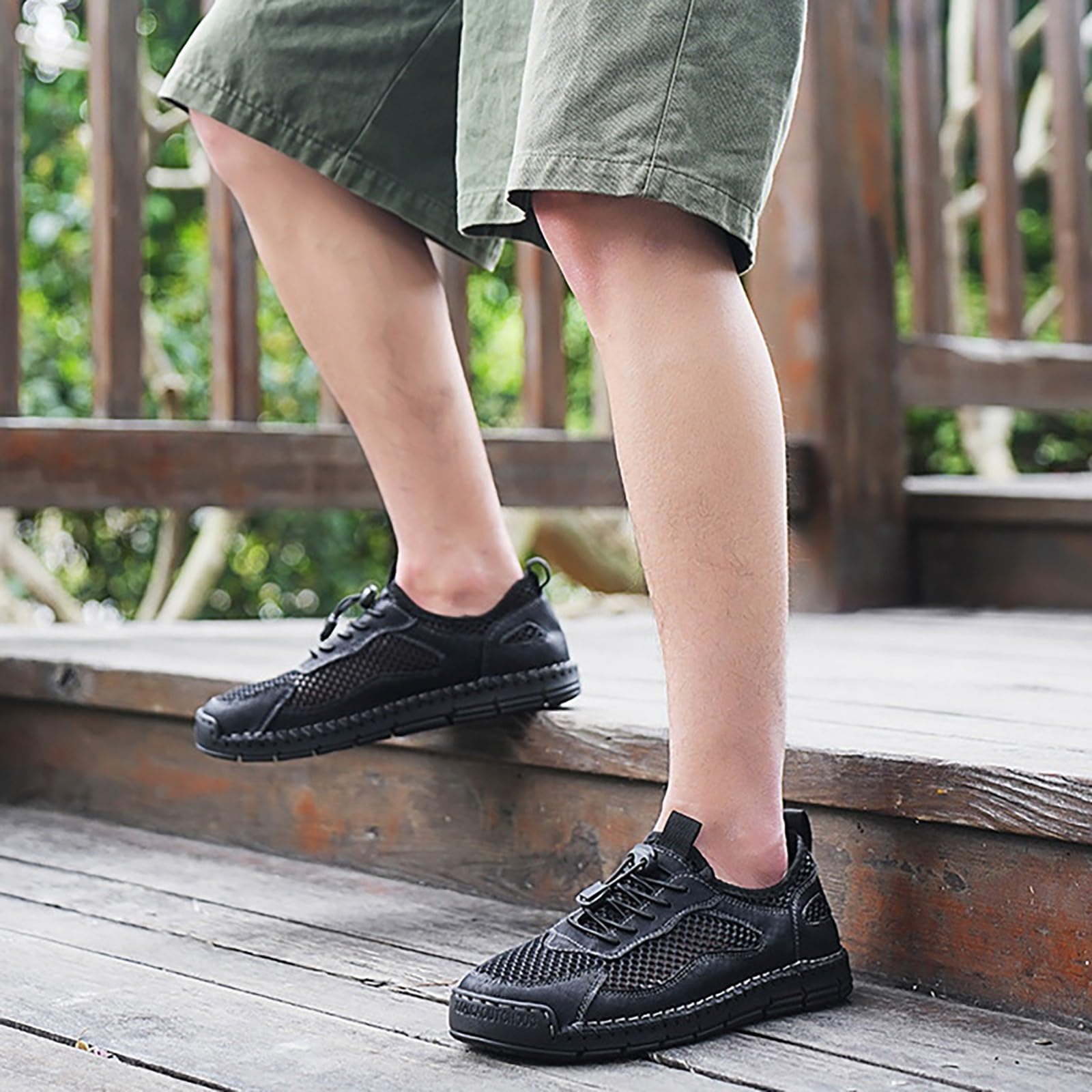 Generisch Turnschuhe Herren Sommer, Sneaker Herren Flache Sohle, Freizeitschuhe Leichtgewichts Laufschuhe rutschfest Walkingschuhe Mit Schnellverschluss Fitnessschuhe Einfarbig Schlupfschuhe